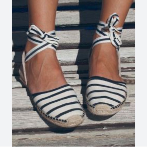 J. Crew Striped d'Orsay Lace-up Espadrilles Size 8.5 US NWB - Picture 5 of 5